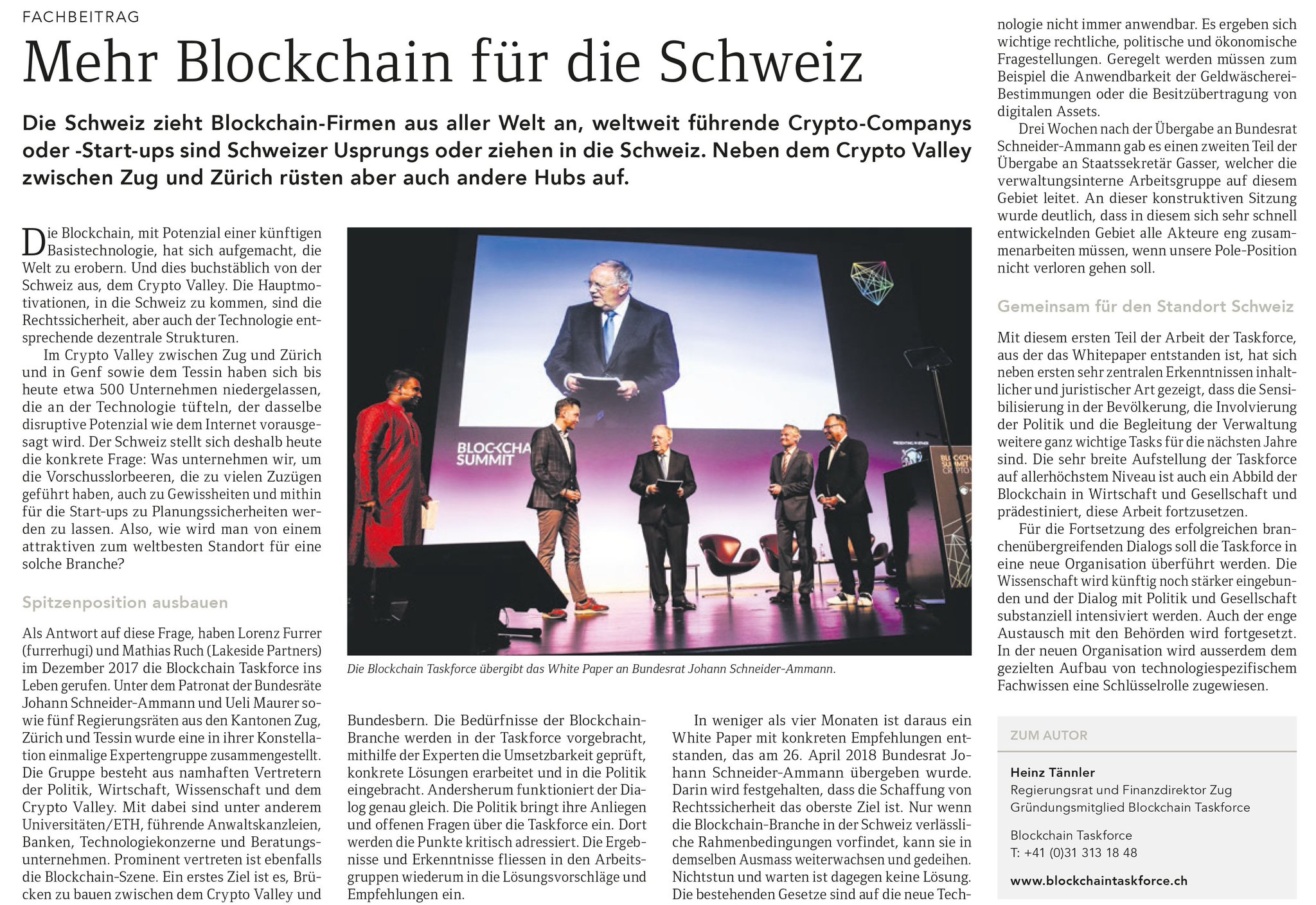 Mehr Blockchain für die Schweiz
